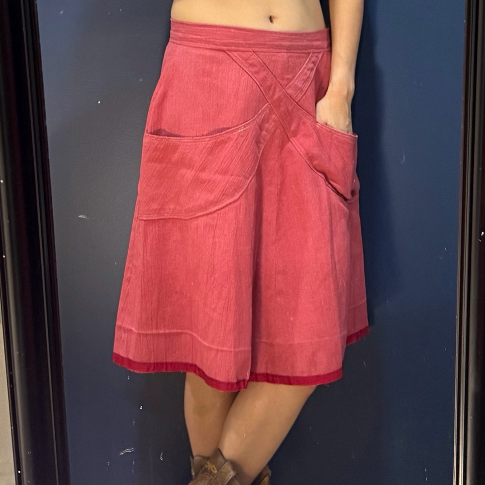 Vintage Red/Pink Midi Skirt